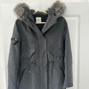 SAM Wool Fur Hood Parka Size S